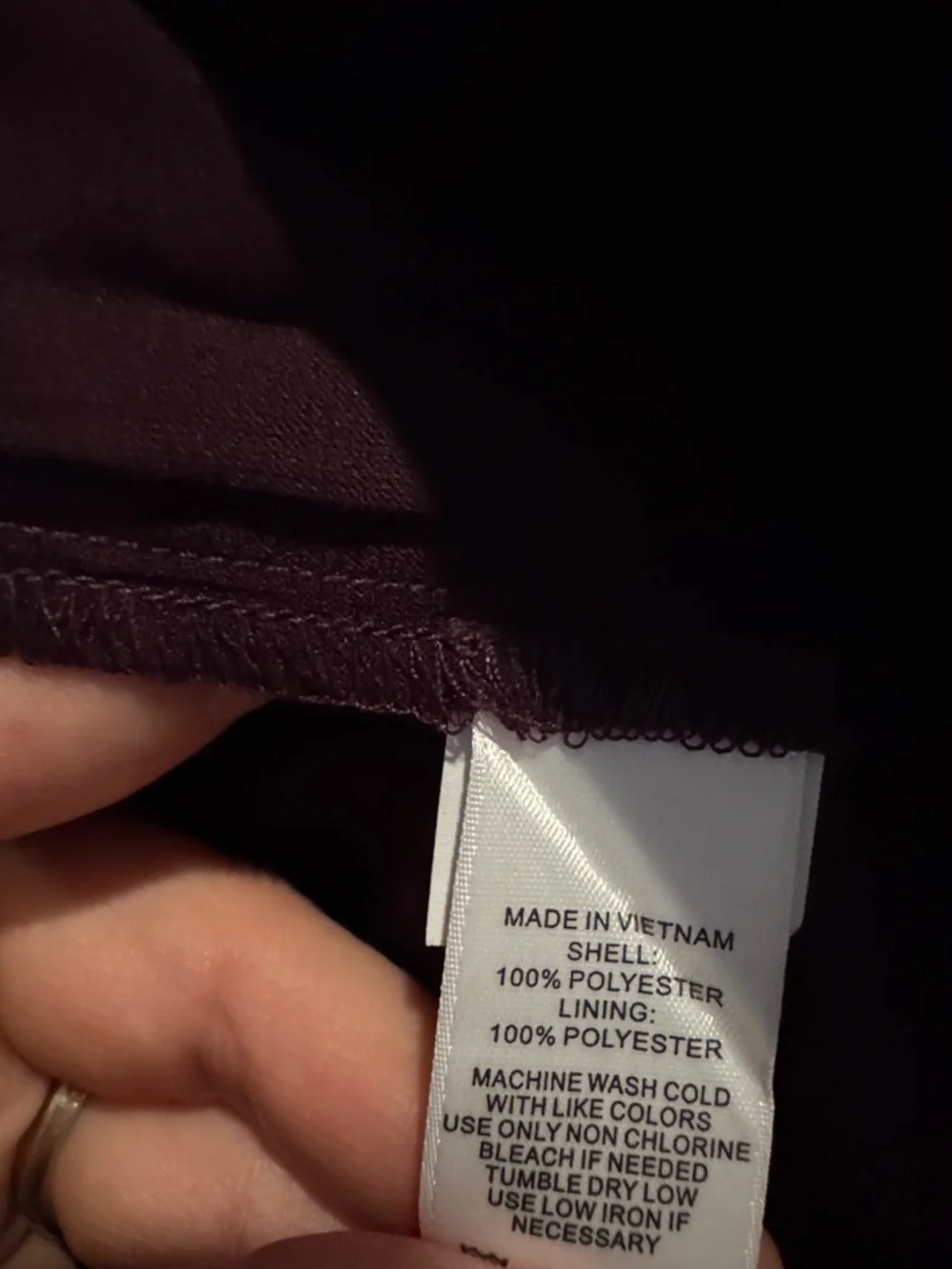CeCe Straight Leg Elastic Waist Silky Feeling Pants in Deep Plum Size XL